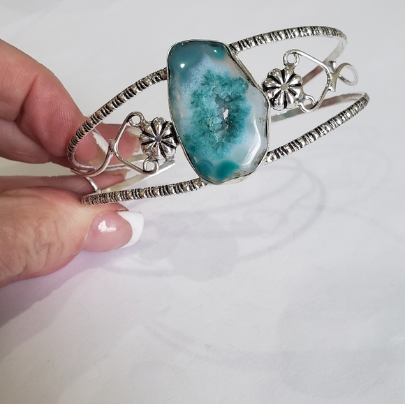 Agate gemstone, 925 silver bracelet - Picture 14 of 15